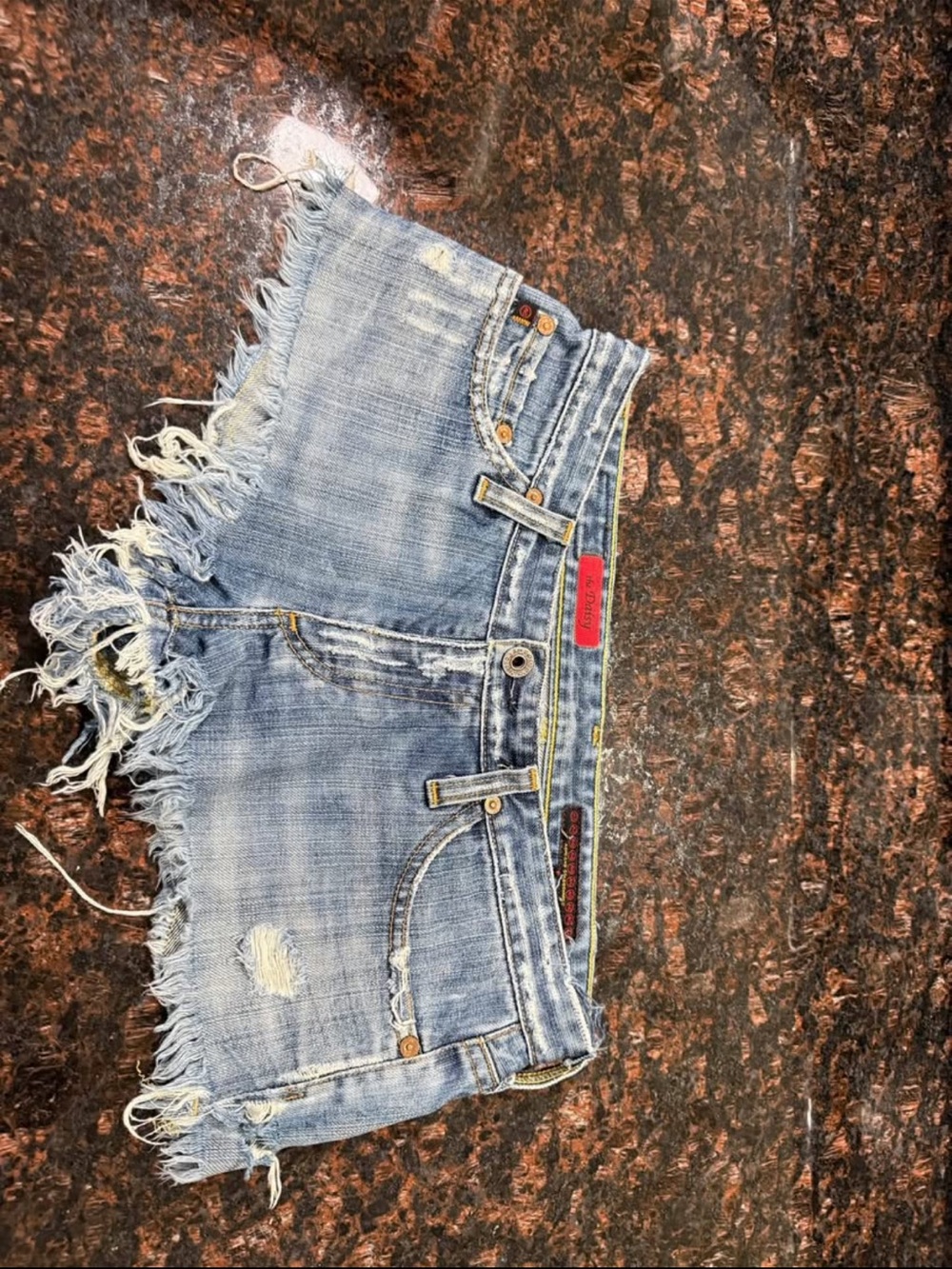 Ag Adriano Goldschmied Light Blue Distressed Denim Cutoff Shorts